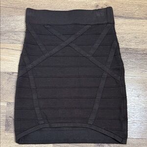 Nasty Gal Black Bandage Mini Skirt size S color Brown